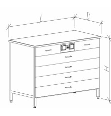 Стол-тумба с ящиками и розетками 1200 СТЛкгм-М с/я.р. (4дл)