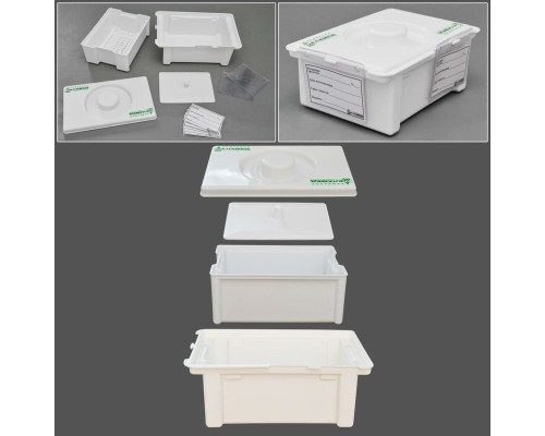 Емкость-контейнер полимерный п/п для дезинфекции и предстерилизационной обработки мед. изделий (с карманом) ЕДПО-10-02-2