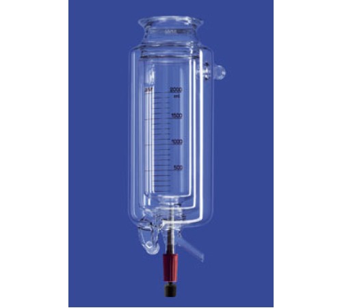 Реактор Lenz цилиндрический, LF100, 3 л, с термо и вакуумной рубашкой, со сливным клапаном, соединения KF25