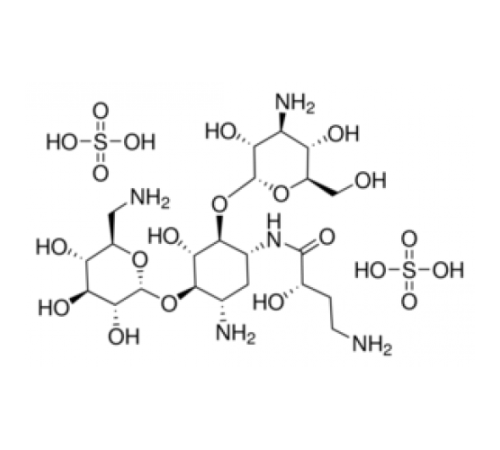 Активность соли дисульфата амикацина: 674-786 мкг на мг (в виде основания амикацина) Sigma A1774